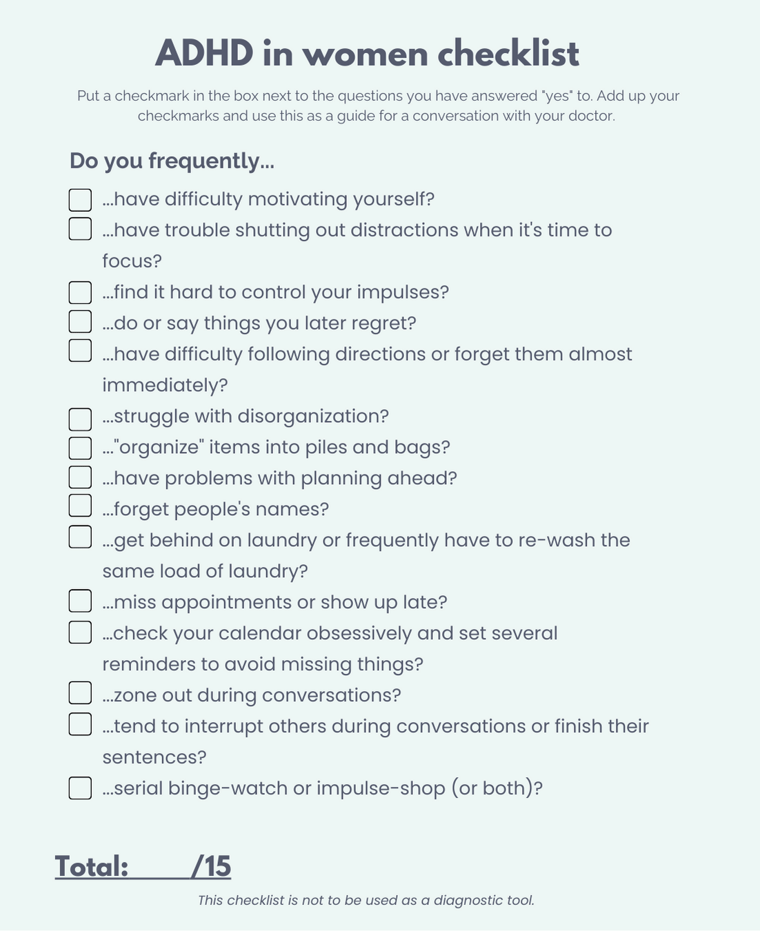 What Adhd Looks Like In Women A Checklist For Self Assessment